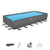 Bestway Pool Set Power Steel Rectangular 732X366X132cm