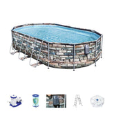 Bestway Pool Power Steel Graph Oval Pool Set 6.10m x 3.66m x 1.22m