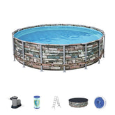 Bestway Pool Power Steel Graph Round Pool Set 4.88m x 1.22m
