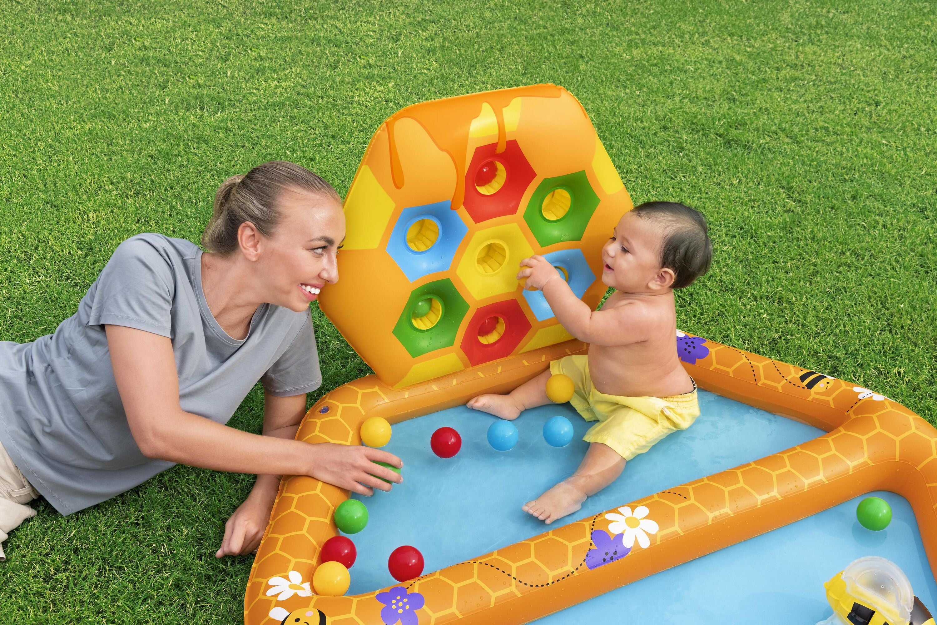Bestway Lil Beehive Pool & Ball Pit 127x119 cm  2-in-1 Toddler Water & Ball Play