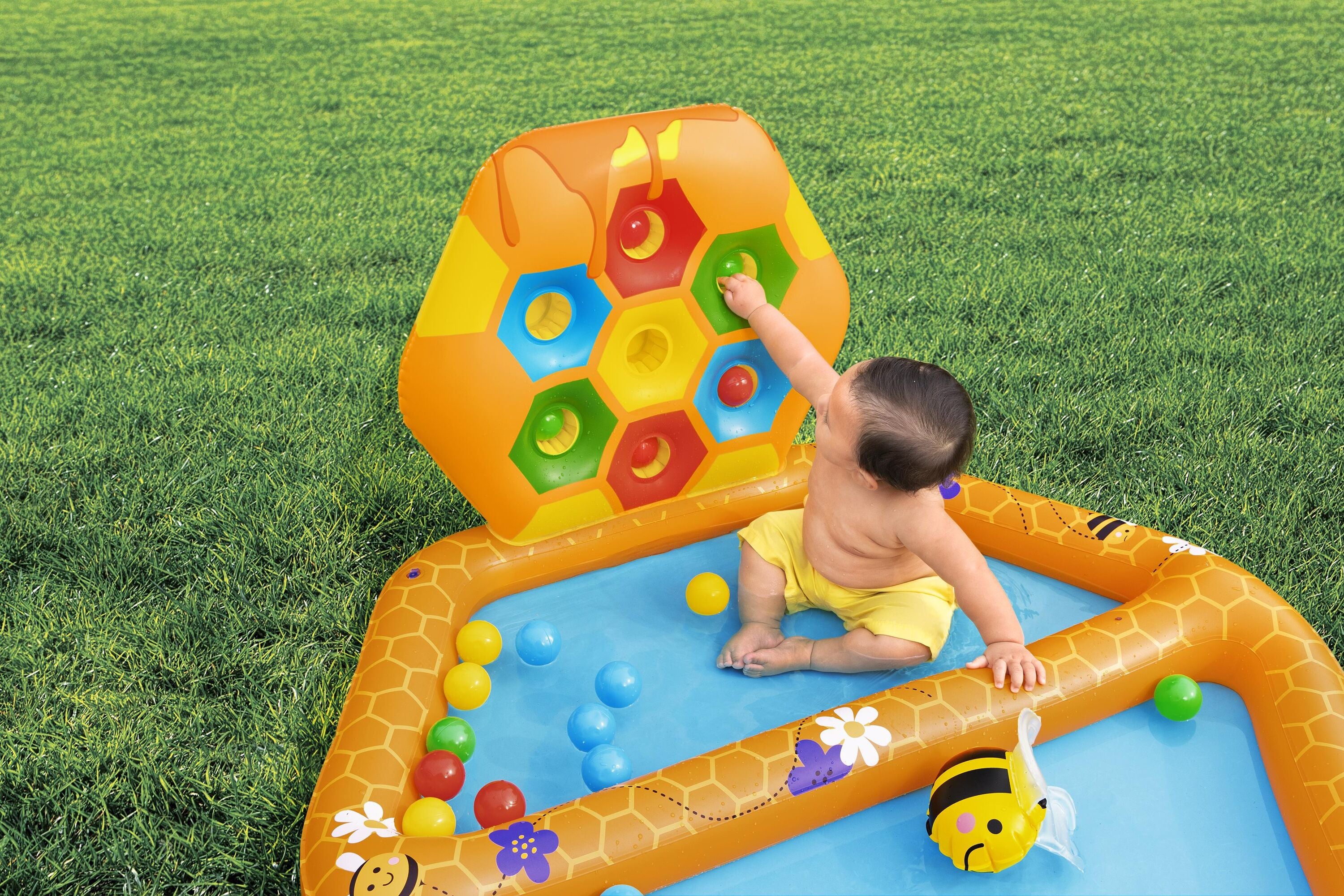 Bestway Lil Beehive Pool & Ball Pit 127x119 cm  2-in-1 Toddler Water & Ball Play
