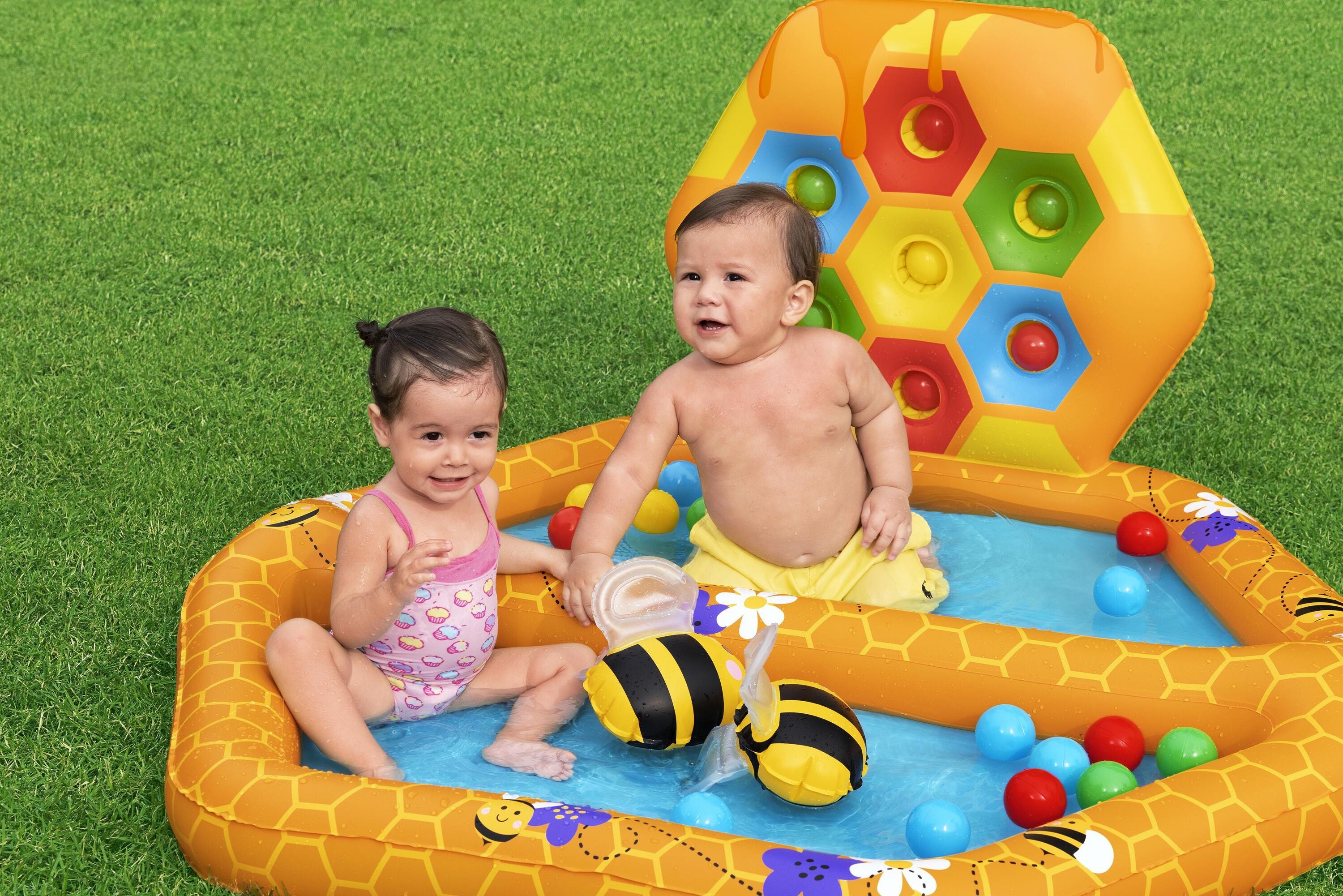 Bestway Lil Beehive Pool & Ball Pit 127x119 cm  2-in-1 Toddler Water & Ball Play