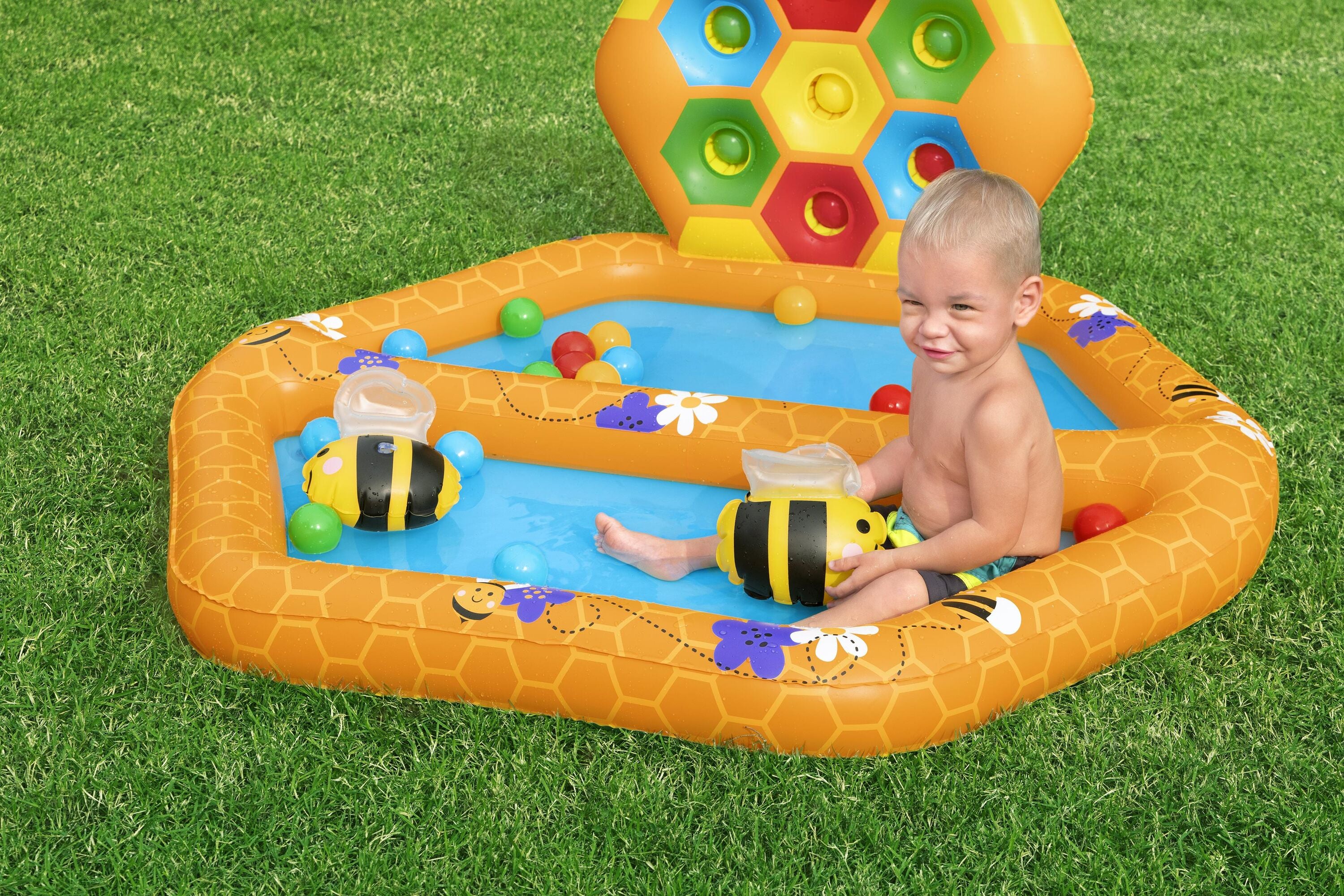 Bestway Lil Beehive Pool & Ball Pit 127x119 cm  2-in-1 Toddler Water & Ball Play