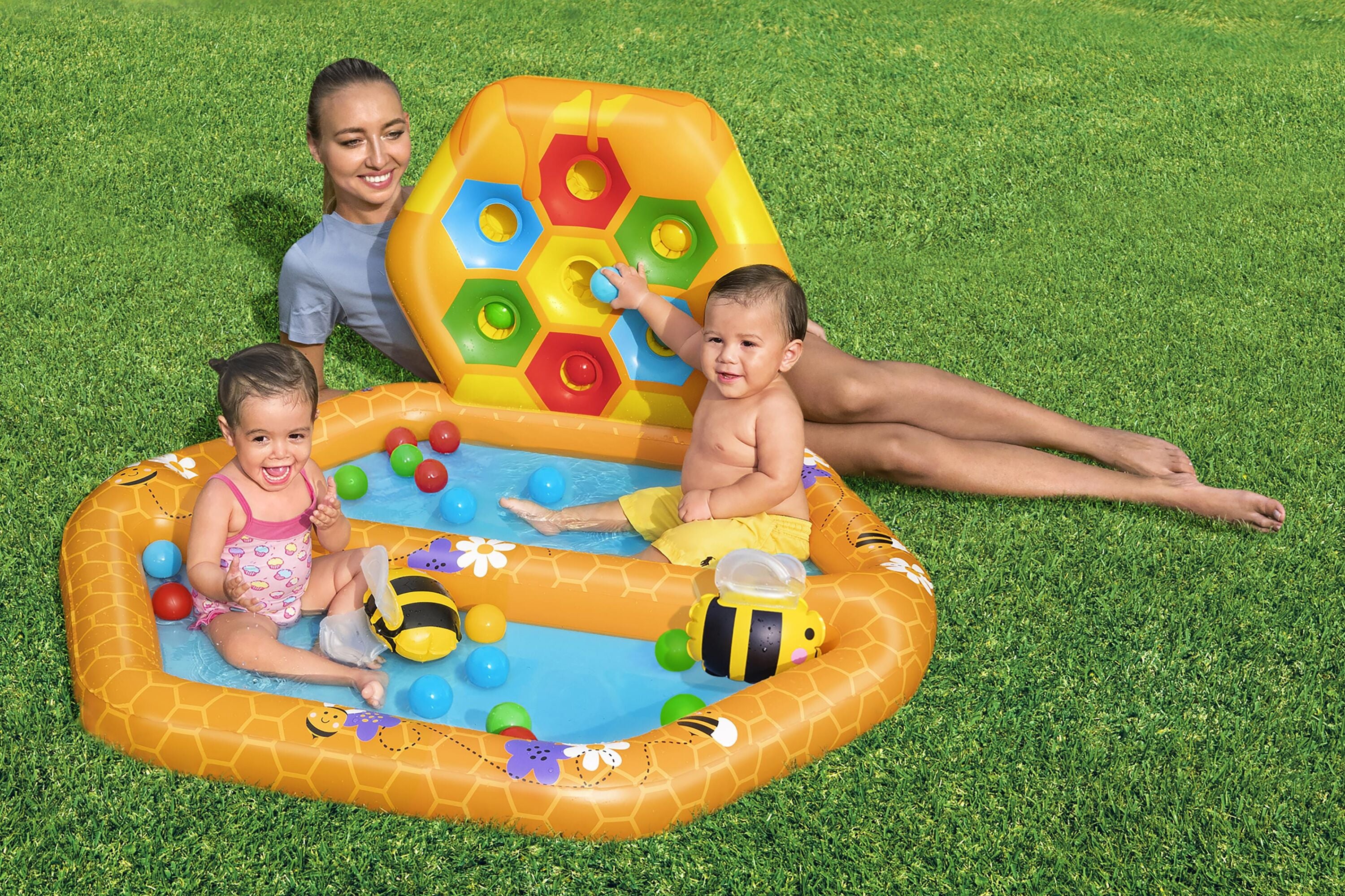 Bestway Lil Beehive Pool & Ball Pit 127x119 cm  2-in-1 Toddler Water & Ball Play