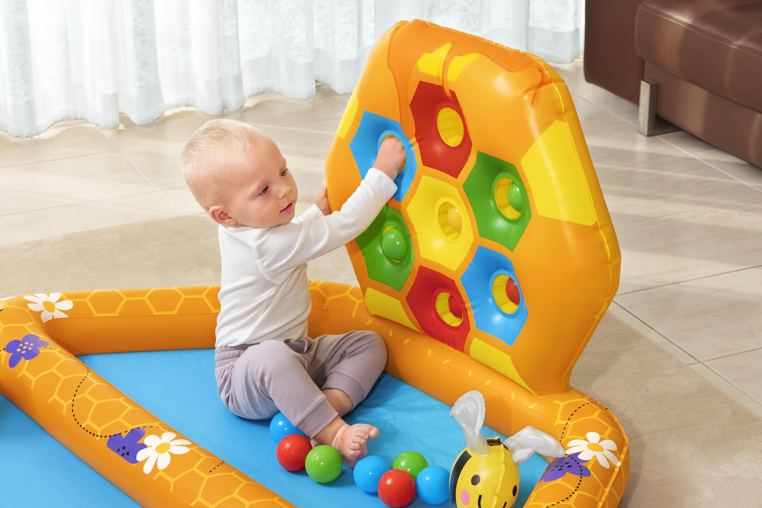 Bestway Lil Beehive Pool & Ball Pit 127x119 cm  2-in-1 Toddler Water & Ball Play