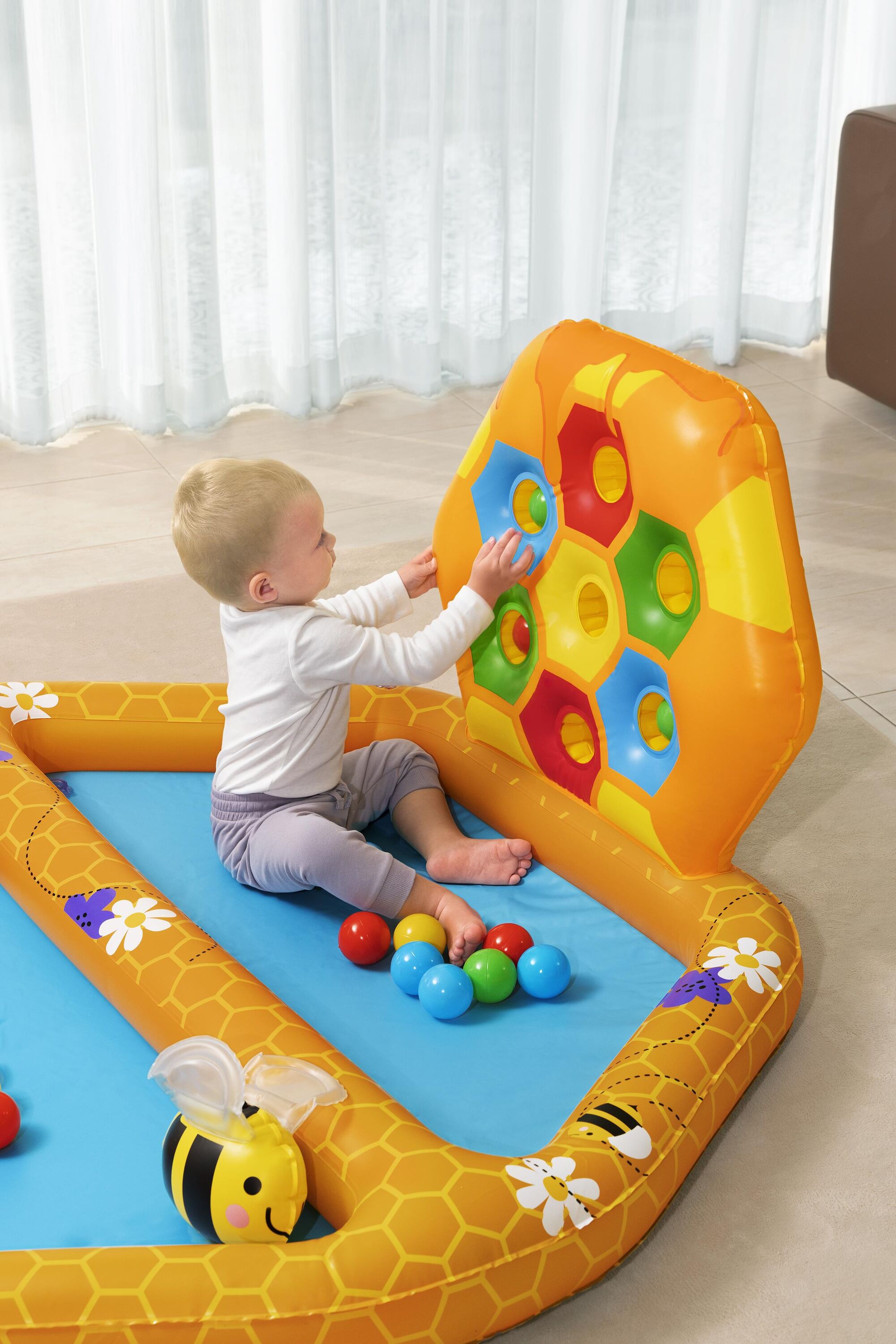 Bestway Lil Beehive Pool & Ball Pit 127x119 cm  2-in-1 Toddler Water & Ball Play