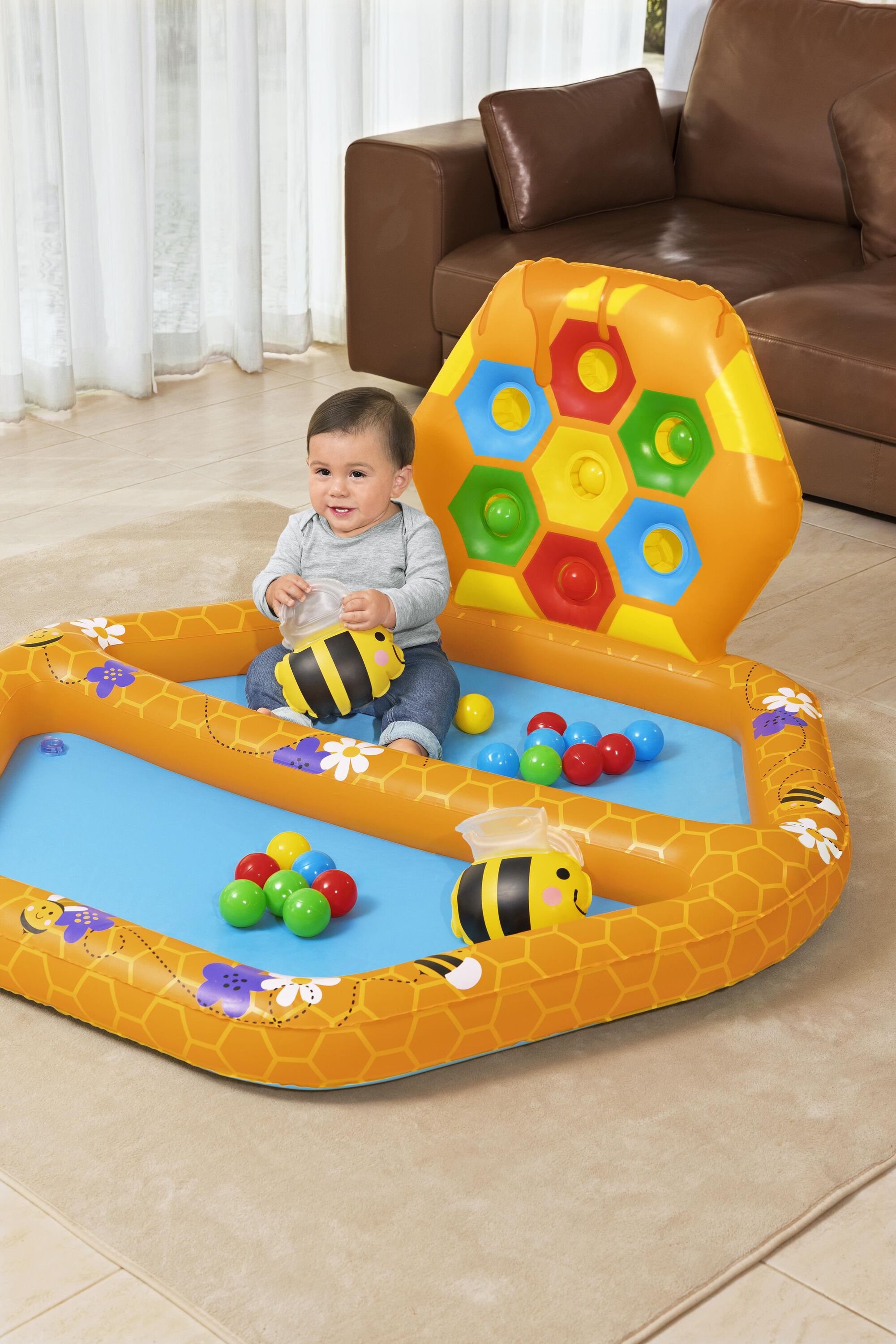 Bestway Lil Beehive Pool & Ball Pit 127x119 cm  2-in-1 Toddler Water & Ball Play