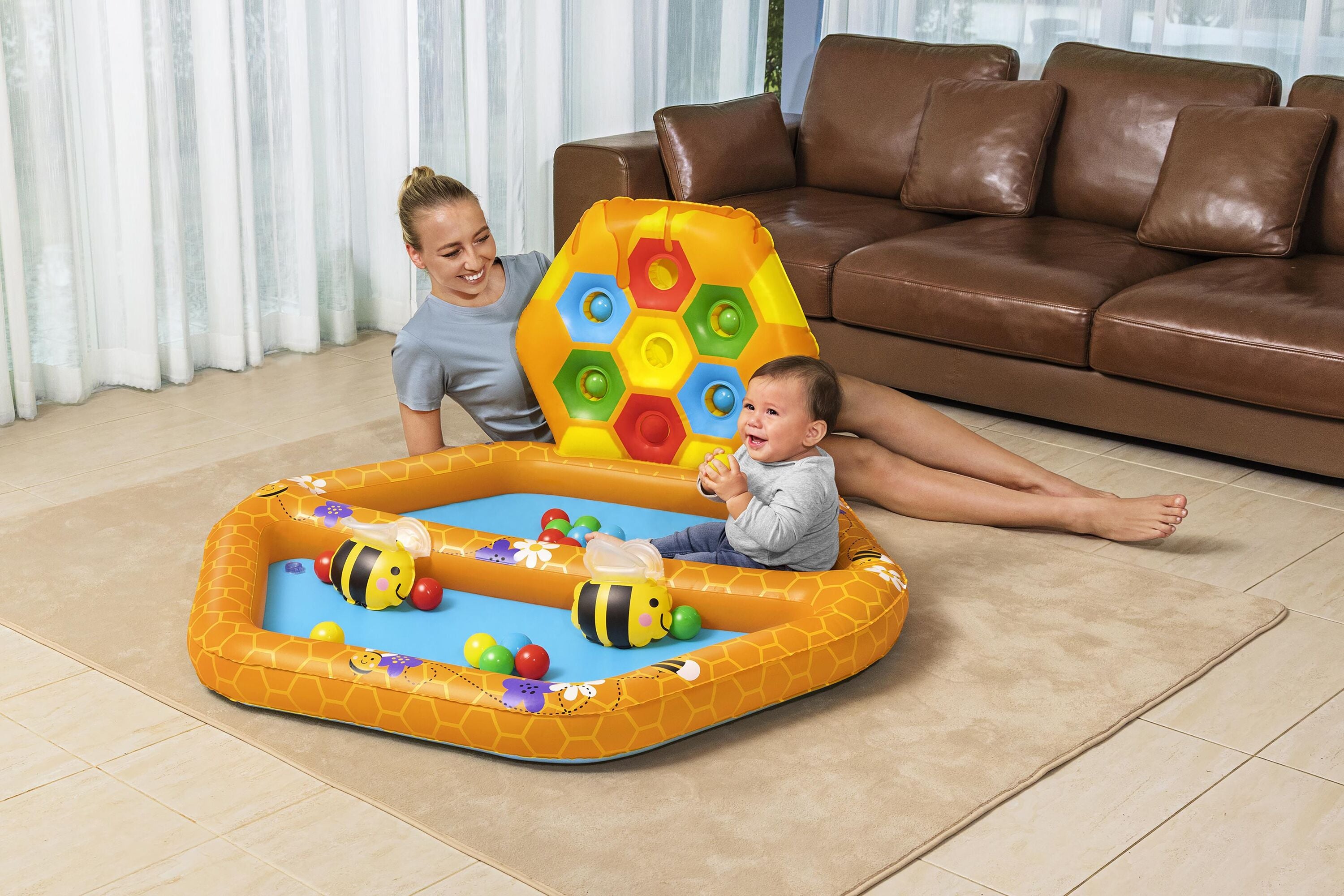 Bestway Lil Beehive Pool & Ball Pit 127x119 cm  2-in-1 Toddler Water & Ball Play