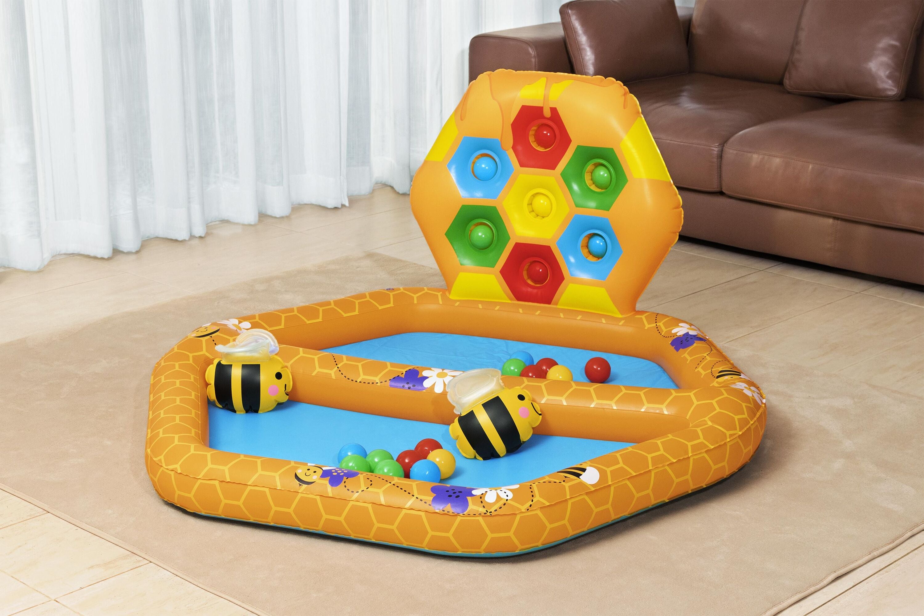 Bestway Lil Beehive Pool & Ball Pit 127x119 cm  2-in-1 Toddler Water & Ball Play