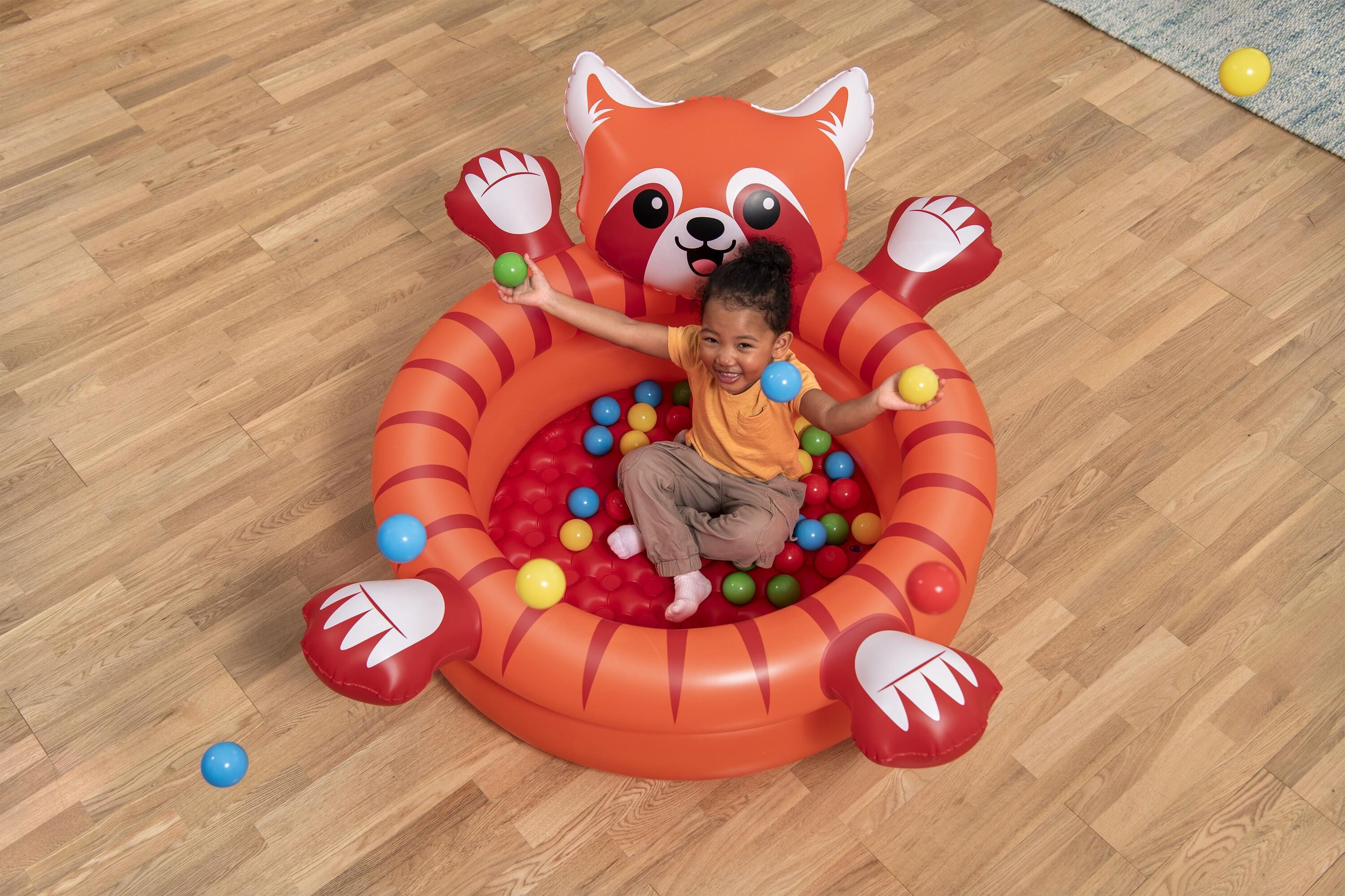 Bestway Playful Red Panda Ball Pit Inflatable Kids Toy with 50 Play Balls