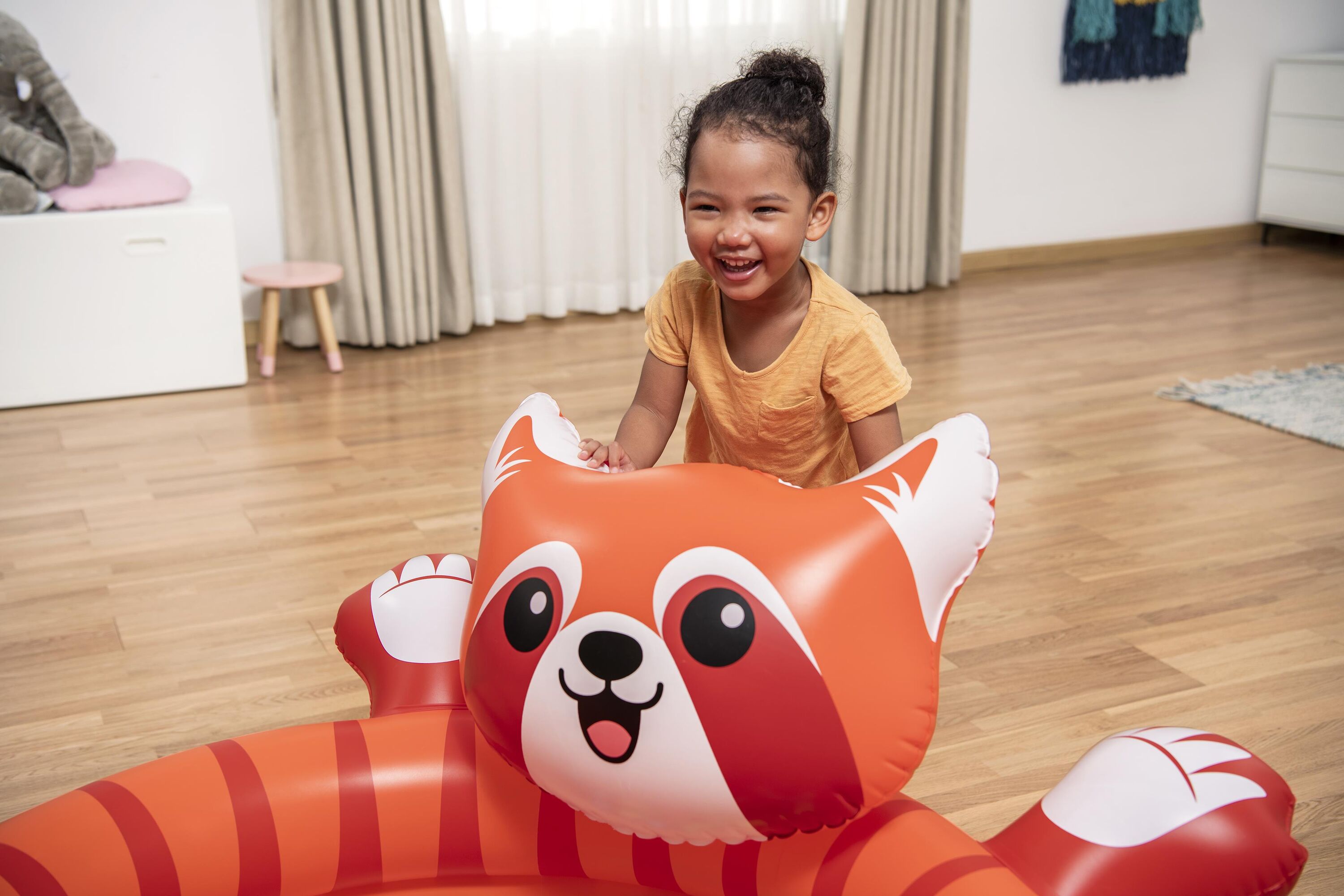Bestway Playful Red Panda Ball Pit Inflatable Kids Toy with 50 Play Balls