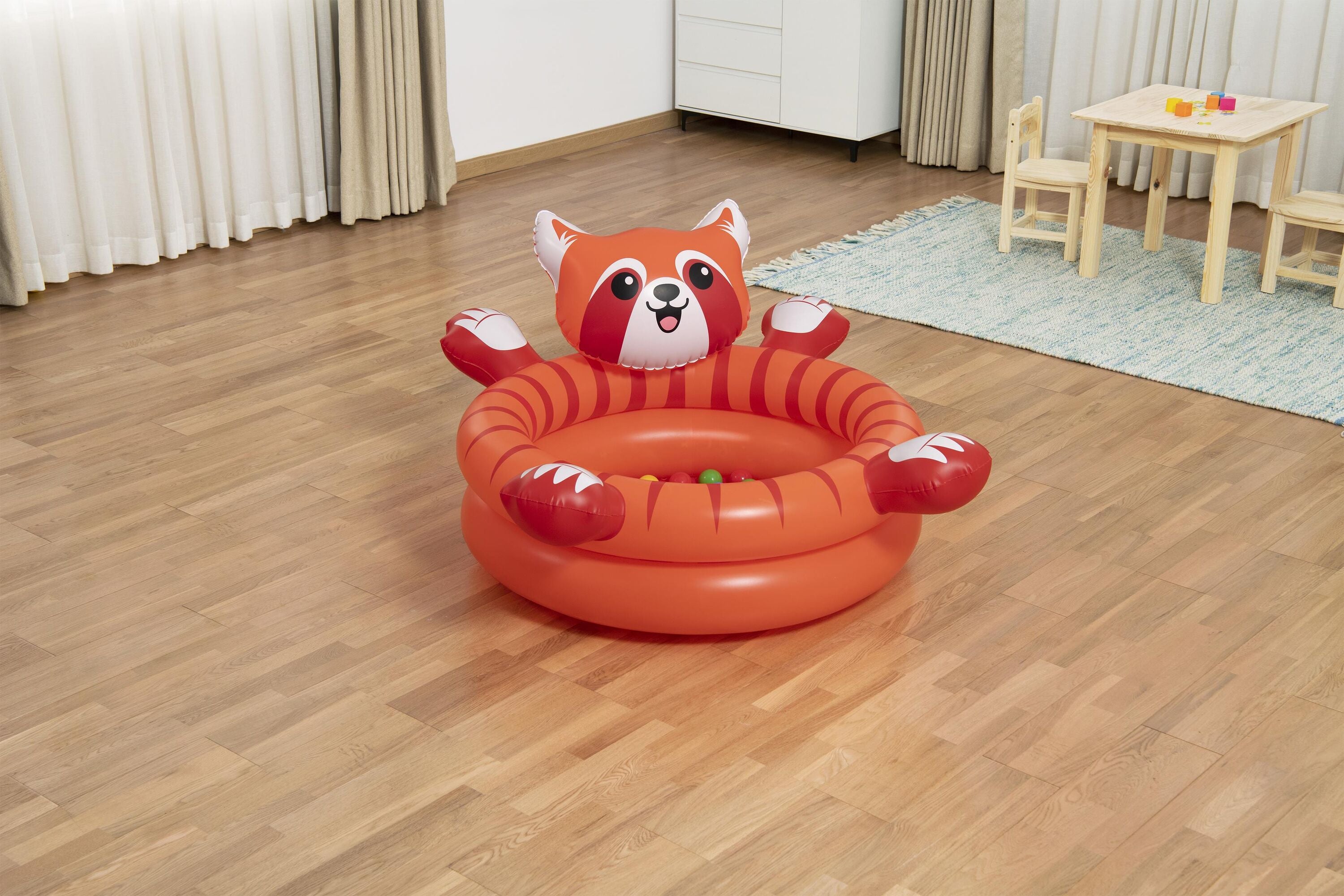 Bestway Playful Red Panda Ball Pit Inflatable Kids Toy with 50 Play Balls