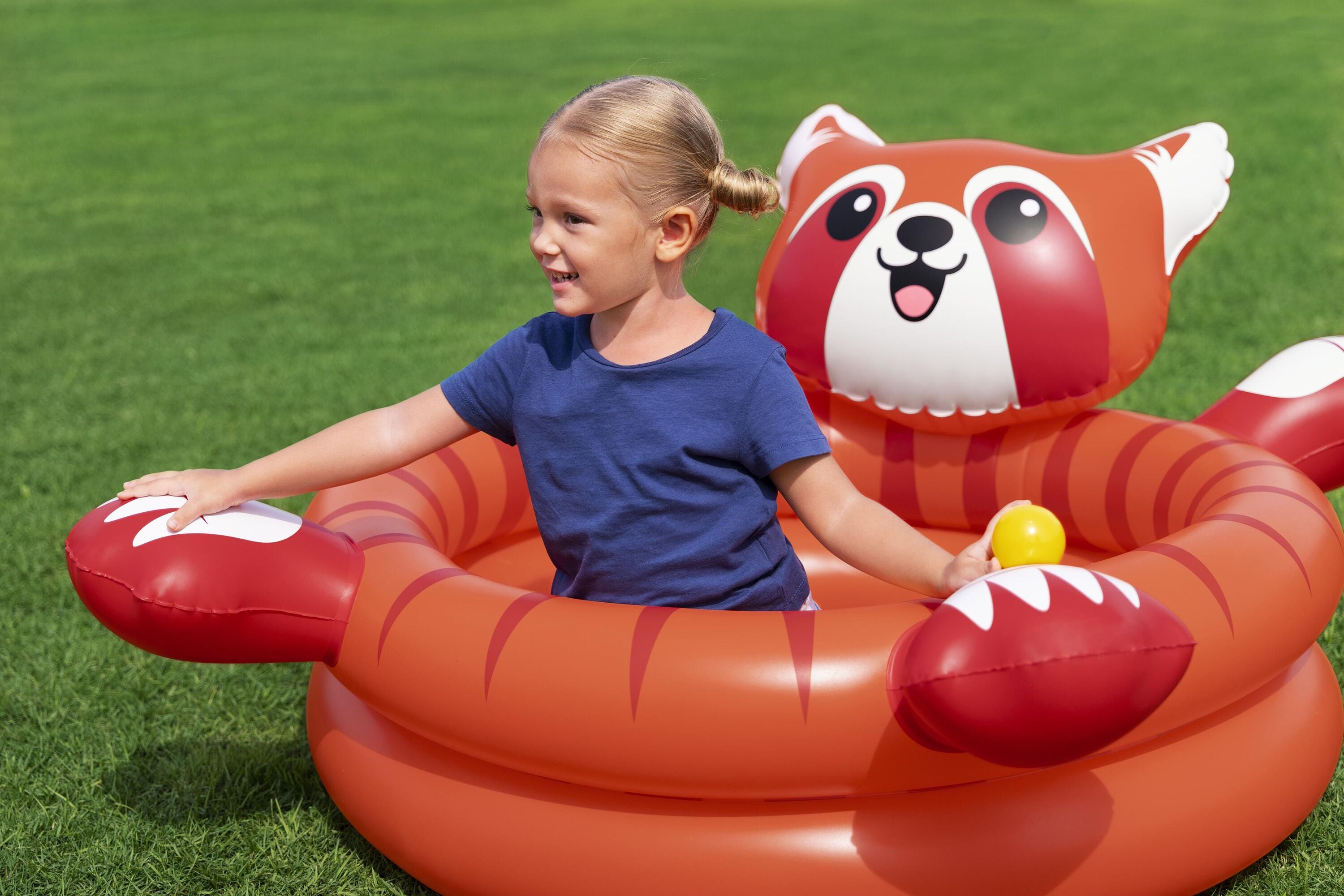 Bestway Playful Red Panda Ball Pit Inflatable Kids Toy with 50 Play Balls