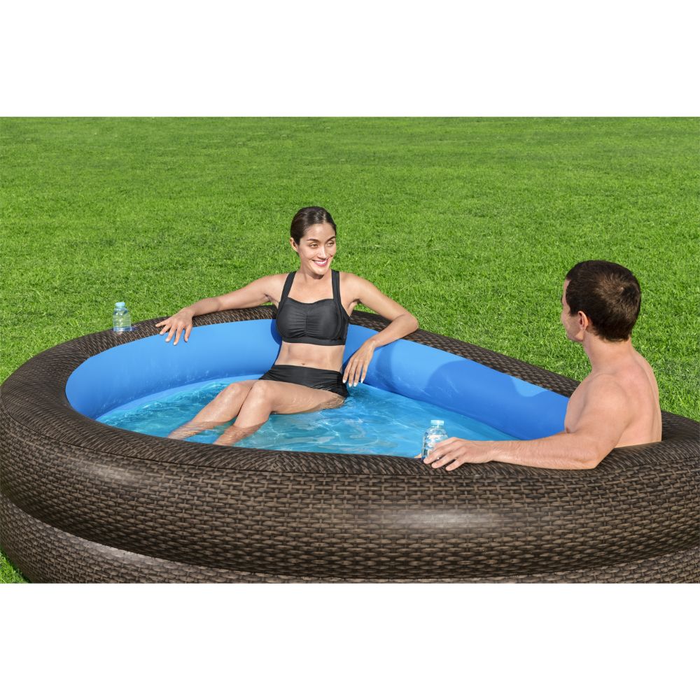 Bestway Family Pool Tru Print Wicker 231x178x53cm