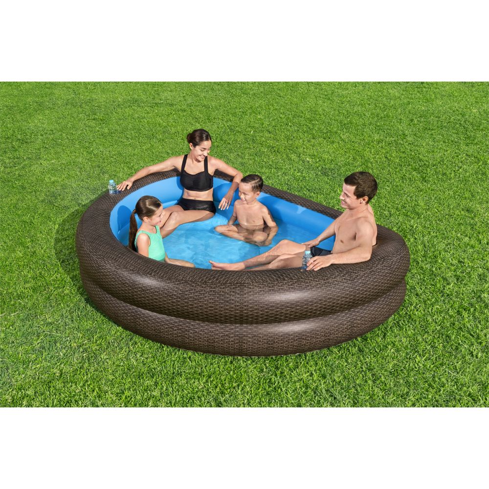 Bestway Family Pool Tru Print Wicker 231x178x53cm