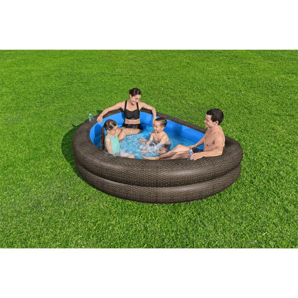 Bestway Family Pool Tru Print Wicker 231x178x53cm