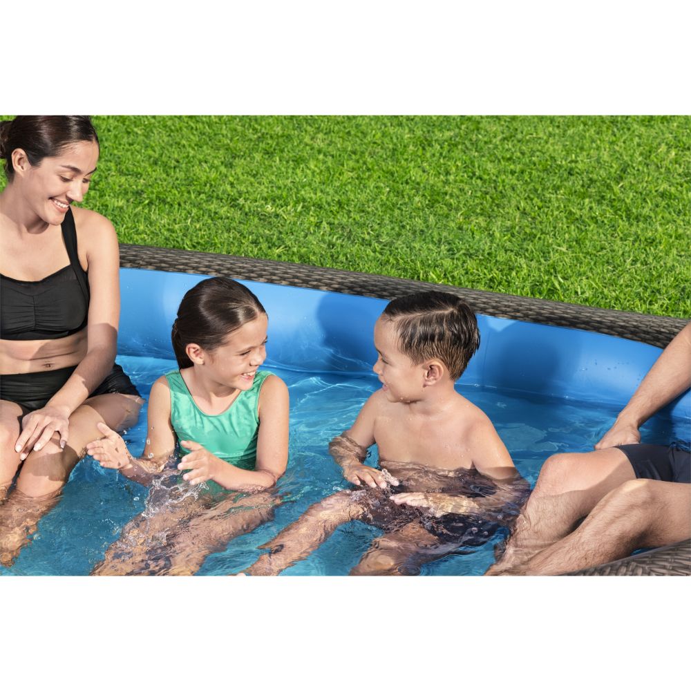 Bestway Family Pool Tru Print Wicker 231x178x53cm