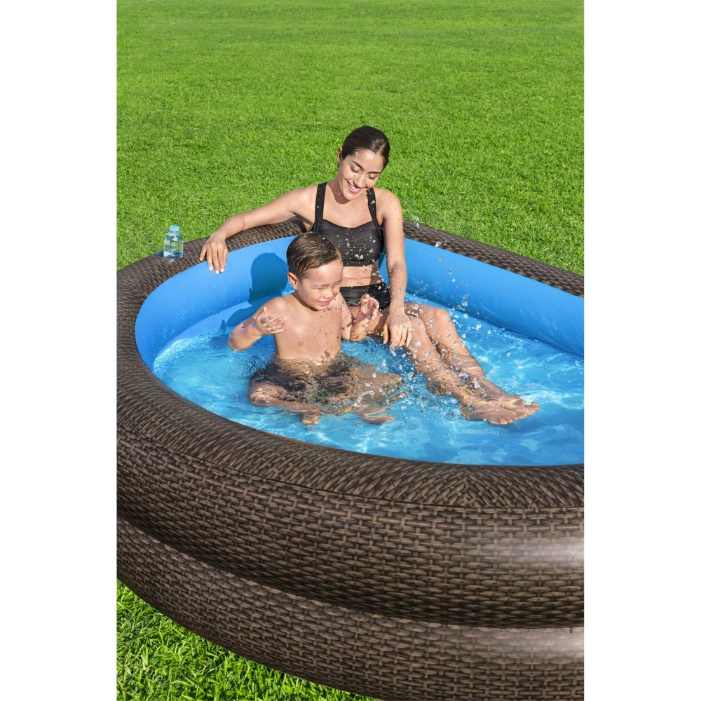 Bestway Family Pool Tru Print Wicker 231x178x53cm