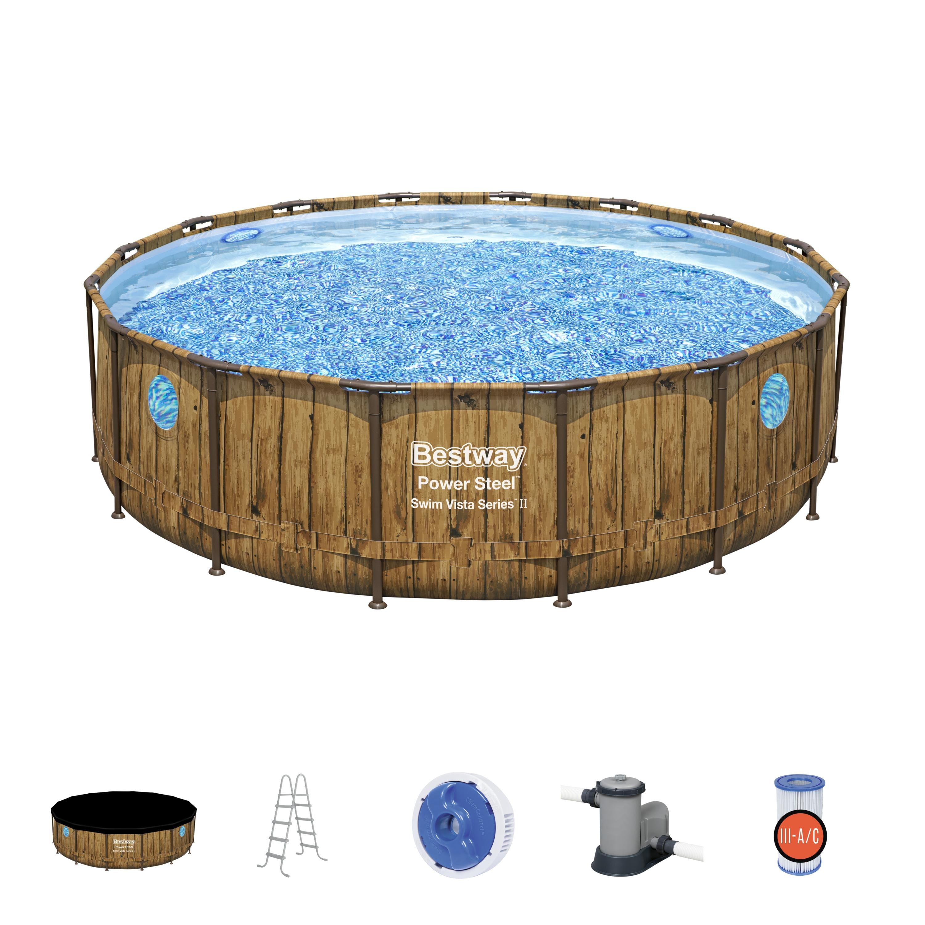 Bestway Power Steel Swim Vista Series Round Pool Set 4.88m x 1.22m
