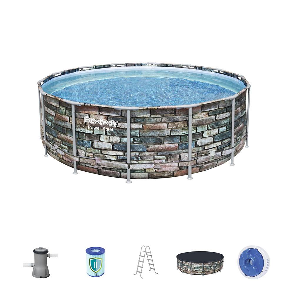 Bestway Power Steel Graph Round Pool Set 4.27m x 1.22m